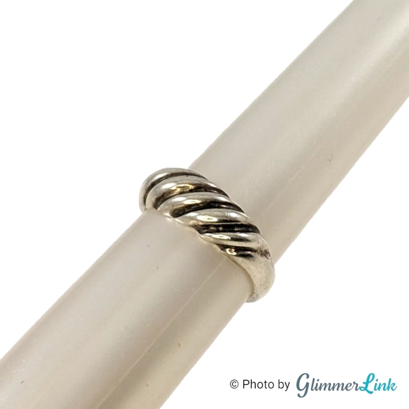 Jewelry - 925 Sterling Silver Ribbed Dome Ring Size 7